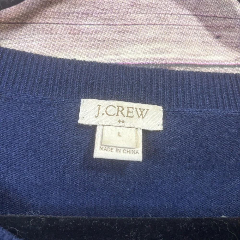J. CREW Blue Wool Blend Sweater Size Large